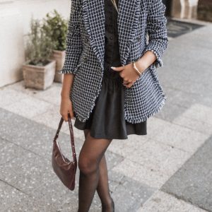 Rocco Hem Blazer - Black/White(S)